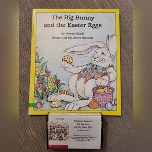 1982 Scholastic "The Big Bunny & The Easter Eggs" Cassette/Story Book Set